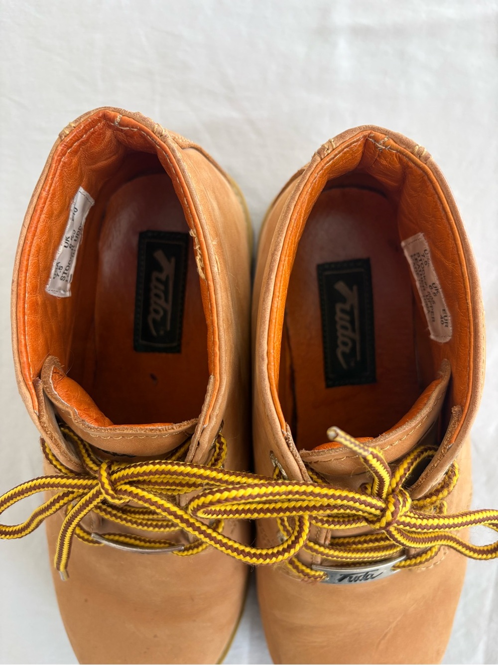 Fuda Oil Resistant Tan Leather lace-up work boots, size 7.5 - Picture 6 of 7